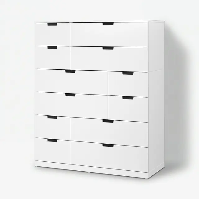 NORDLI Комод,12 шухляд - білий 120x145 см