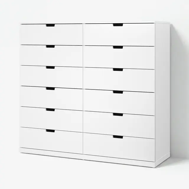 NORDLI Комод,12 шухляд - білий 160x145 см