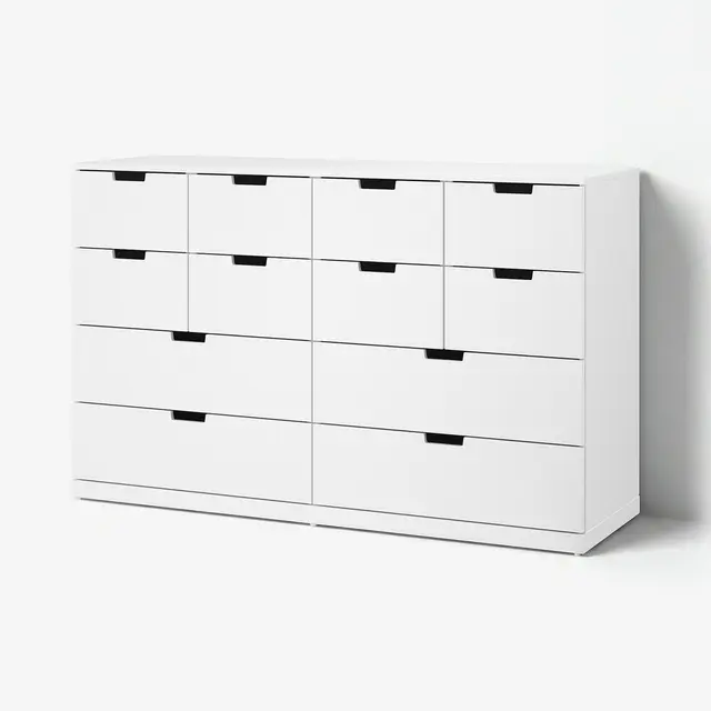 NORDLI Комод,12 шухляд - білий 160x99 см