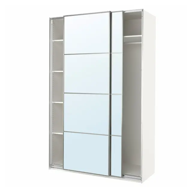 PAX / AULI Шафа з розсувними дверима - білий/дзеркало 150x66x236 см