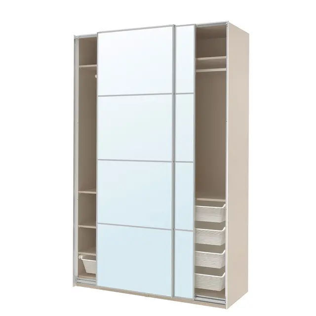 PAX / AULI Шафа з розсувними дверима - сіро-бежевий/дзеркало 150x66x236 см