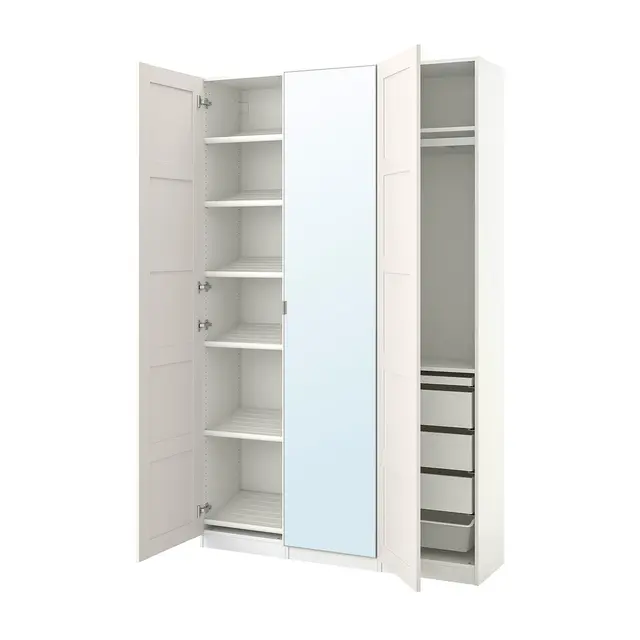 PAX / BERGSBO/ÅHEIM Комбінація шафи - білий/дзеркало 150x38x236 см