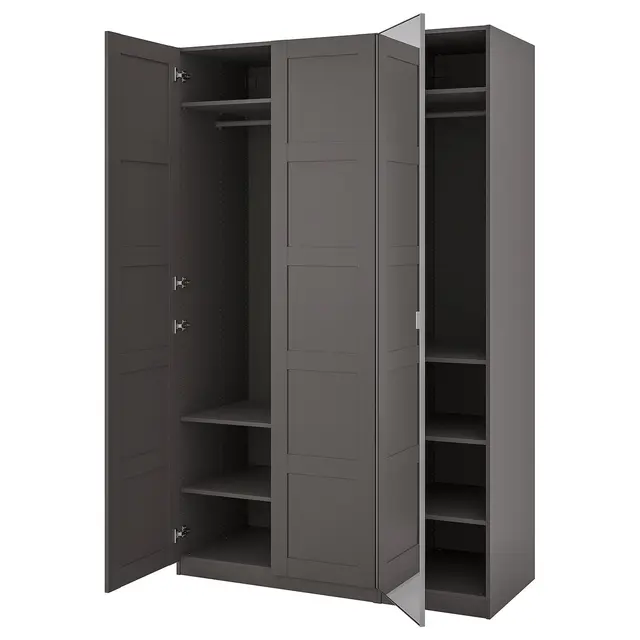 PAX / BERGSBO/ÅHEIM Комбінація шафи - темно-сірий темно-сірий/дзеркало 150x60x236 см