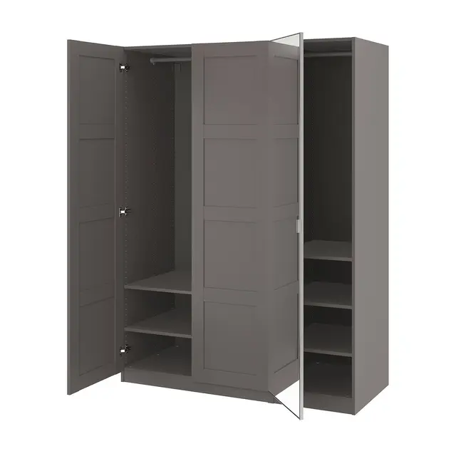 PAX / BERGSBO/ÅHEIM Комбінація шафи - темно-сірий темно-сірий/дзеркало 150x60x201 см