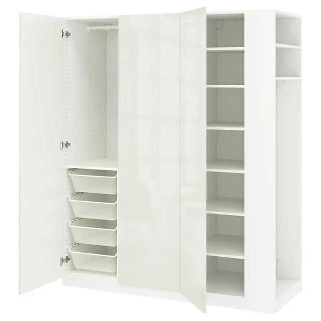 PAX / FARDAL Комбінація шафи - білий білий високий глянець/білий 170x60x201 см