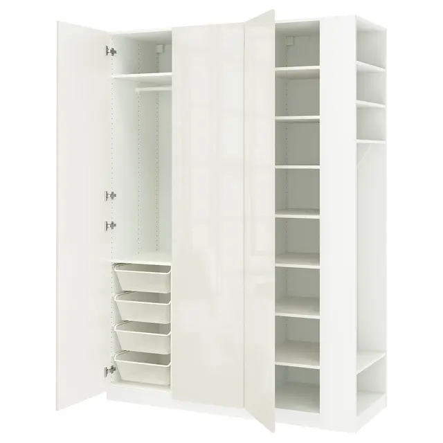PAX / FARDAL Комбінація шафи - білий білий високий глянець/білий 170x60x236 см