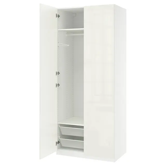 PAX / FARDAL Комбінація шафи - білий білий високий глянець/білий 100x60x236 см