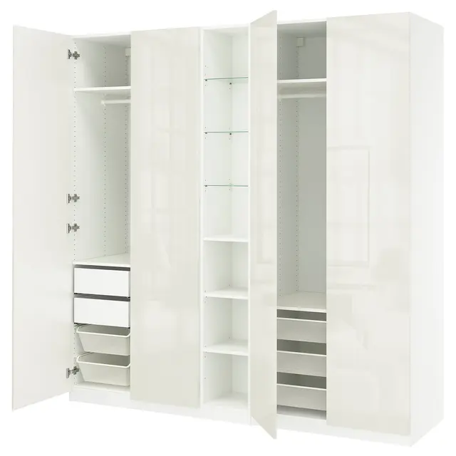 PAX / FARDAL Комбінація шафи - білий глянець/білий білий 235x60x236 см