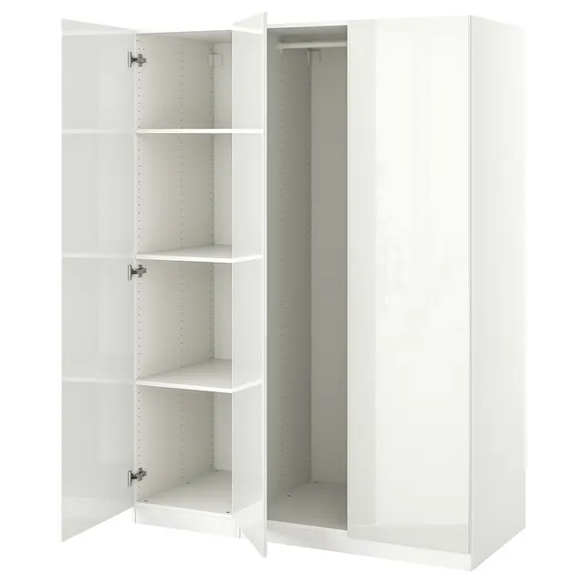 PAX / FARDAL Комбінація шафи - білий/глянець білий 150x60x201 см
