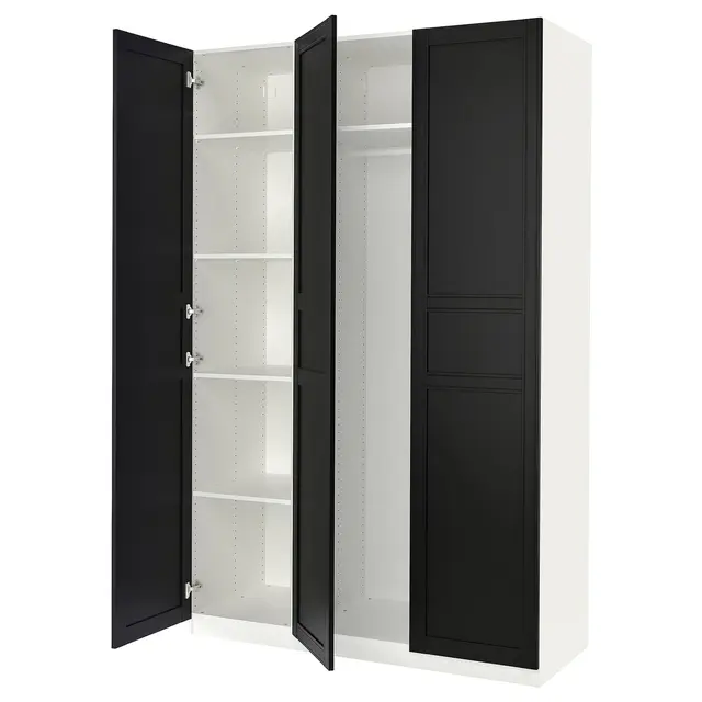 PAX / FLISBERGET Комбінація шафи - білий/антрацит 150x60x236 см