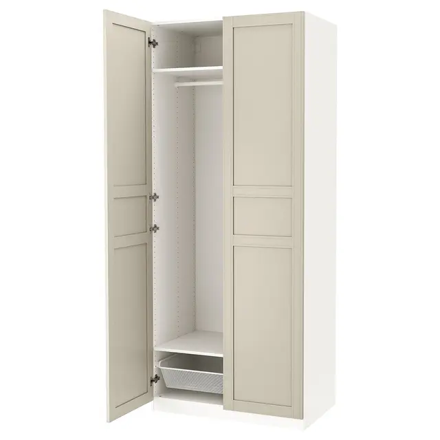 PAX / FLISBERGET Шафа - білий/світло-бежевий 100x60x236 см