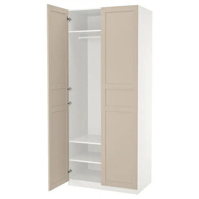 PAX / FLISBERGET Шафа - білий/світло-бежевий 100x60x236 см