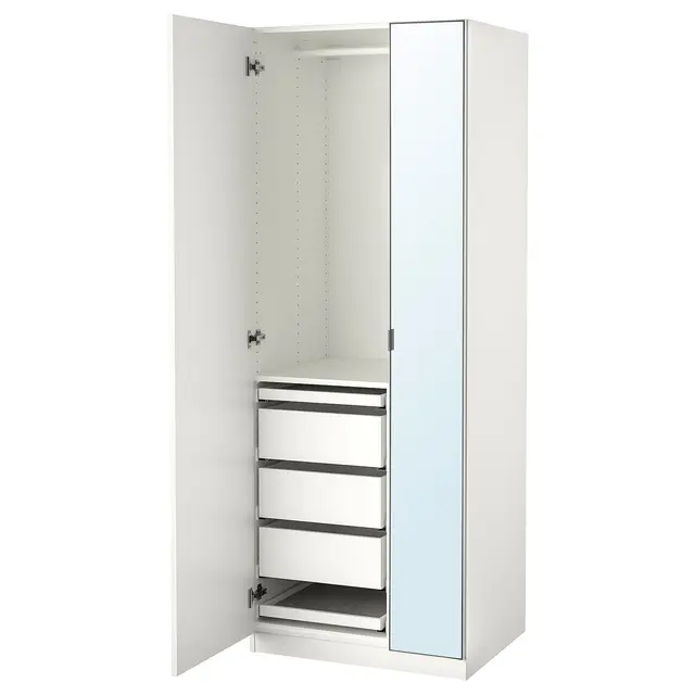 PAX / FORSAND/ÅHEIM Комбінація шафи - білий/дзеркало 75x60x201 см