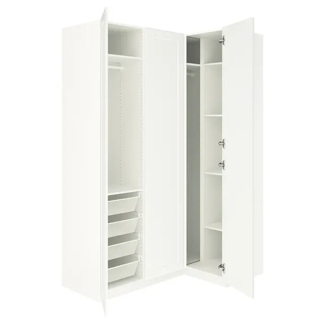 PAX / GULLABERG Кутова шафа - білий/білий 161/111x236 см