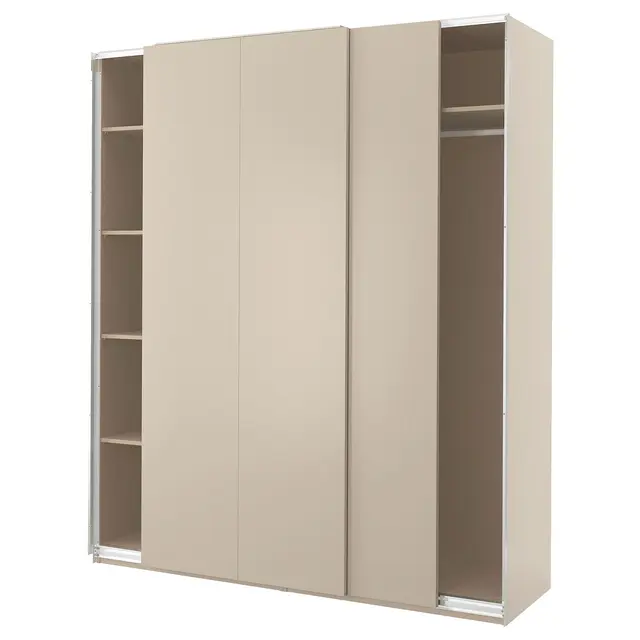 PAX / HASVIK Комбінація шафи - сіро-бежевий/сіро-бежевий 200x66x236 см