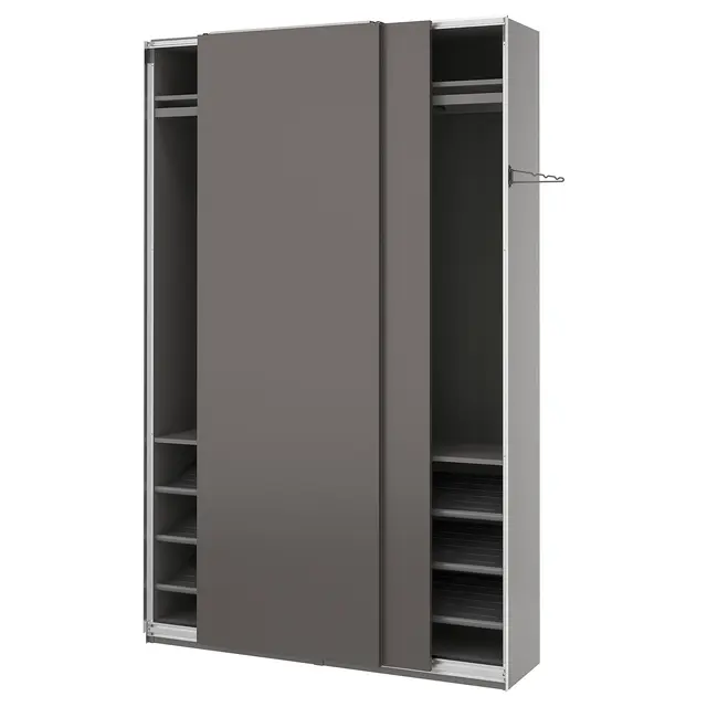 PAX / HASVIK Шафа з розсувними дверима - темно-сірий/темно-сірий 150x43x236 см