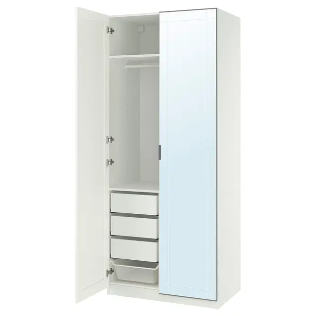 PAX / KAMMARTORP/GULLABERG Комбінація шафи - білий дзеркало/сірий білий 100x60x236 см