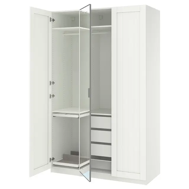 PAX / KAMMARTORP/GULLABERG Комбінація шафи - білий дзеркало/сірий білий 150x60x236 см
