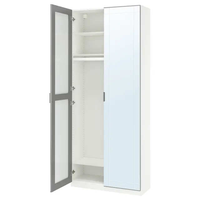 PAX / KAMMARTORP Комбінація шафи - білий/дзеркало білий 100x38x236 см