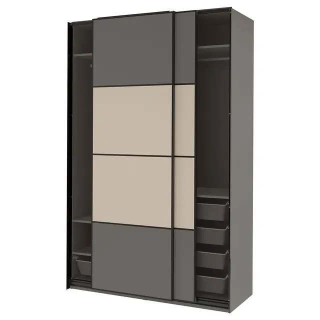 PAX / MEHAMN Шафа - двосторонній темно-сірий/сіро-бежевий 150x66x236 см