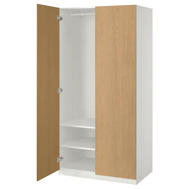 PAX / STORKLINTA Комбінація шаф - білий/імітація дуба 100x60x201 см