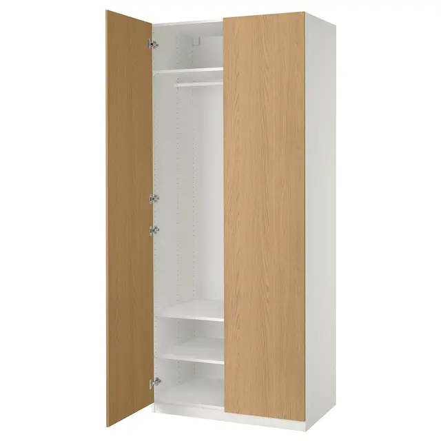 PAX / STORKLINTA Комбінація шаф - білий/імітація дуба 100x60x236 см