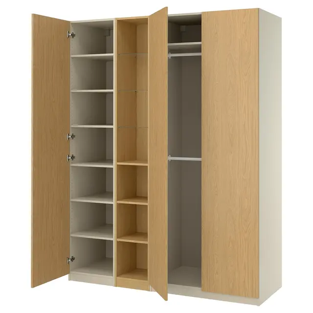 PAX / STORKLINTA Комбінація шаф - сіро-бежевий/імітація дуба 185x58x236 см