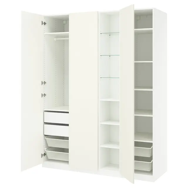 PAX / VIKANES Комбінація шафи - білий білий/білий 185x60x236 см