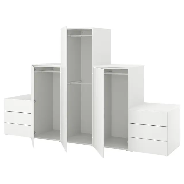 PLATSA Шафа 3 двері+6 шухляд - білий/Fonnes білий 300x57x181 см