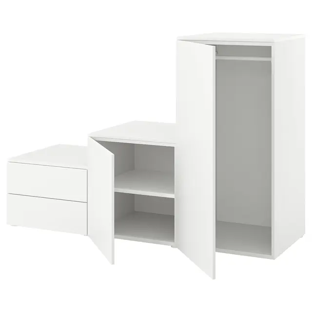 PLATSA Шафа з 2 дверима + 2 шухл - білий/Fonnes білий 180x57x123 см