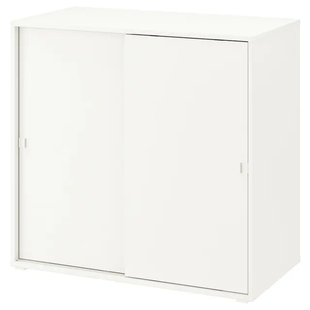 VIHALS Шафка з розсувними дверима - білий 95x47x90 см